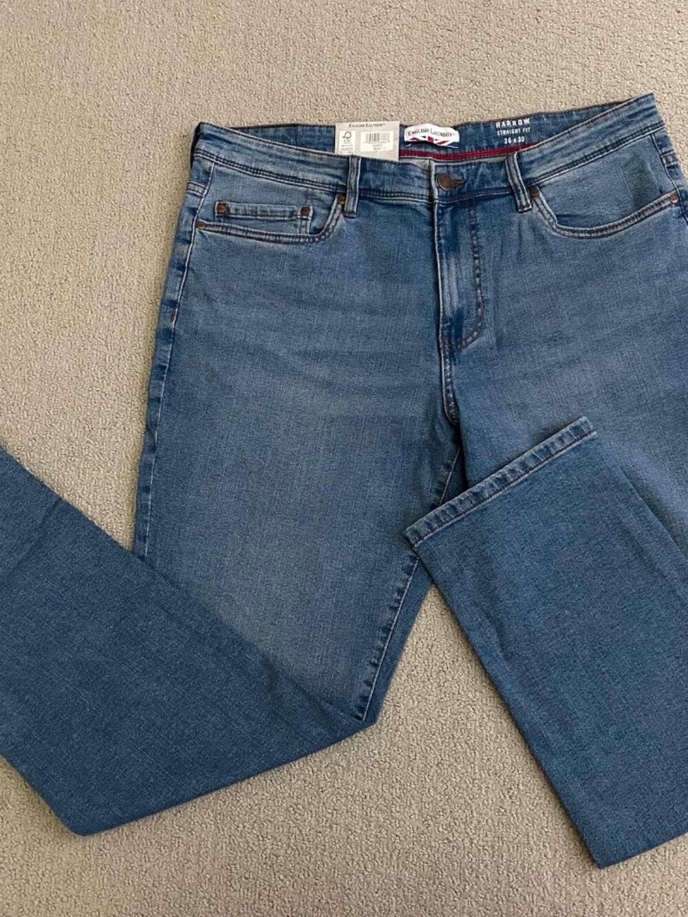 NEW Men's English Laundry Harrow Straight Fit Denim Jeans, Blue, 36x30